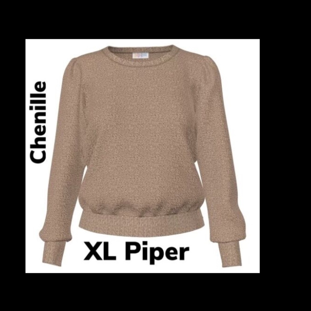 Beige balloon sleeve pullover sweater